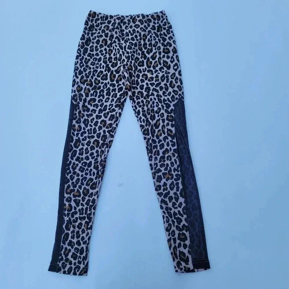 No Boundaries Super Soft Legging Juniors Women Leopard Mesh Brown M (7-9) - Picture 1 of 9